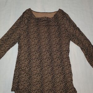 Talbots Brown Leopard Print Blouse